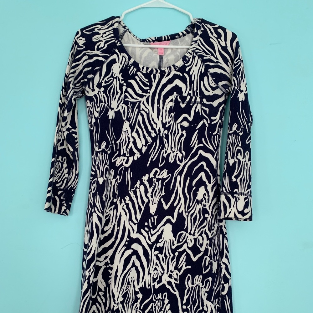 Lilly Pulitzer Size XXS Navy/White Zebra Dress
